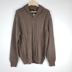 NWT Jos A Bank Executive Collection Knit brown shawl men's sweater size large